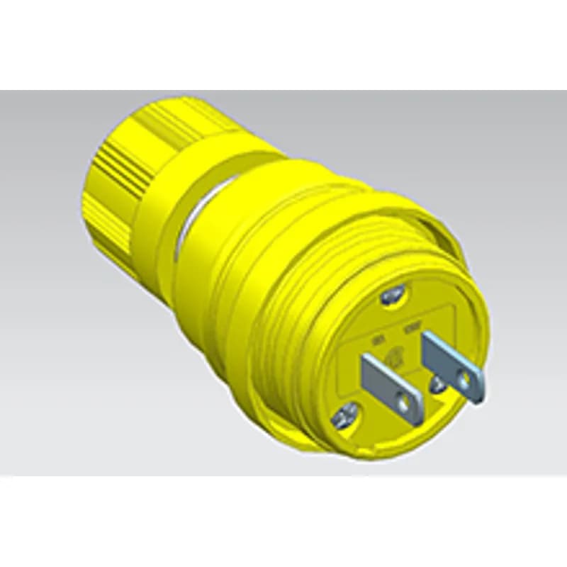 Watertite Extreme Plug, 2 Pole/2 Wire, NEMA 1-15, 125V, Cord Grip Body Size F2, Petrochemical Grade