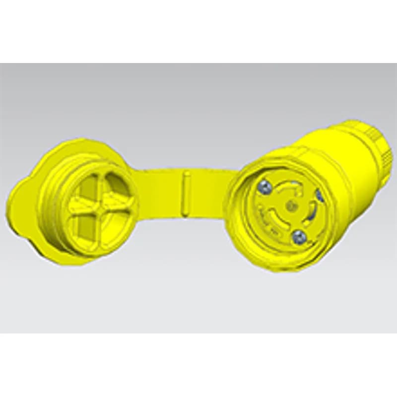 Watertite Extreme Connector with Locking Blade, 2 Pole/3 Wire, NEMA L7-15, 277V, Cord Grip Body Size F2, Petrochemical Grade