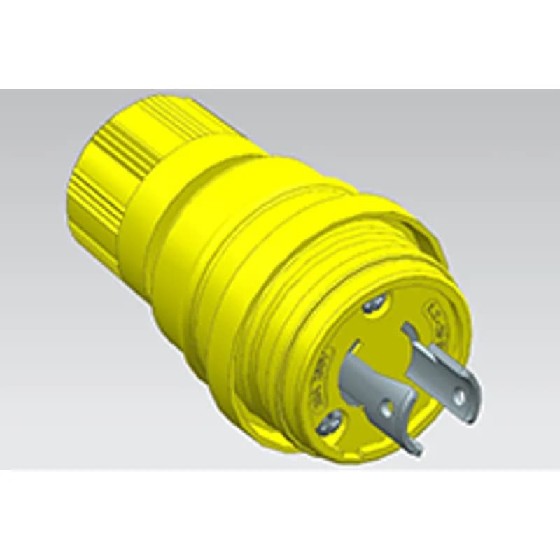 Watertite Extreme Plug, 2 Pole/2 Wire, NEMA L2-20, 250V, Cord Grip Body Size F2, Petrochemical Grade