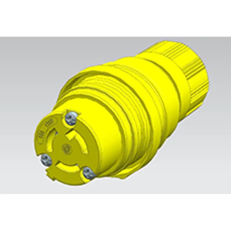 Woodhead 25W47MB-P - Watertite Extreme Connector for Male Receptacle with Locking Blade, 2 Pole/3 Wire, NEMA L5-15, 125V, F2, Petrochemical Grade