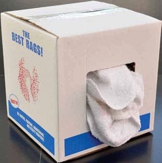 NSI Industries WYPTC5LB - Hemmed Terry Cloth Rag, Punch Box, White, Cotton, 1 per pack