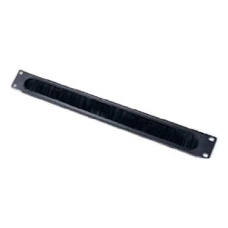 1U CABLE PASS THROUGH W/ BRUSH STRIP BLACK