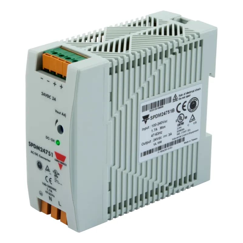 POWER SUPPLY 75W 24VDC DIN RAIL MOUNTING SPRING