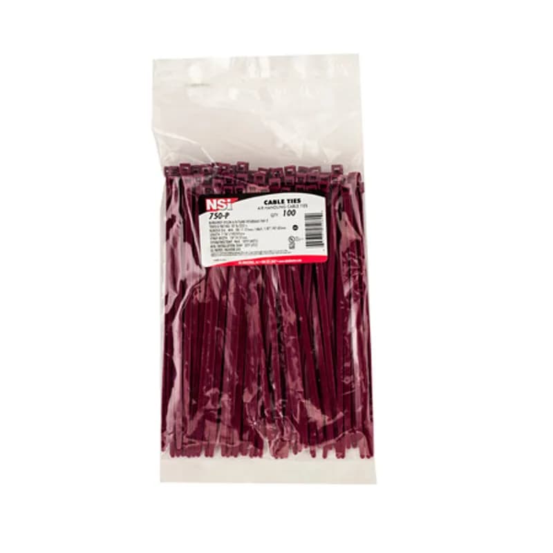 Cable Tie Air Handling 7.5" 50lb 100, Colored Cable Ties (zip ties, tie wraps, wire ties) are designed for the bundling of cables and wires.