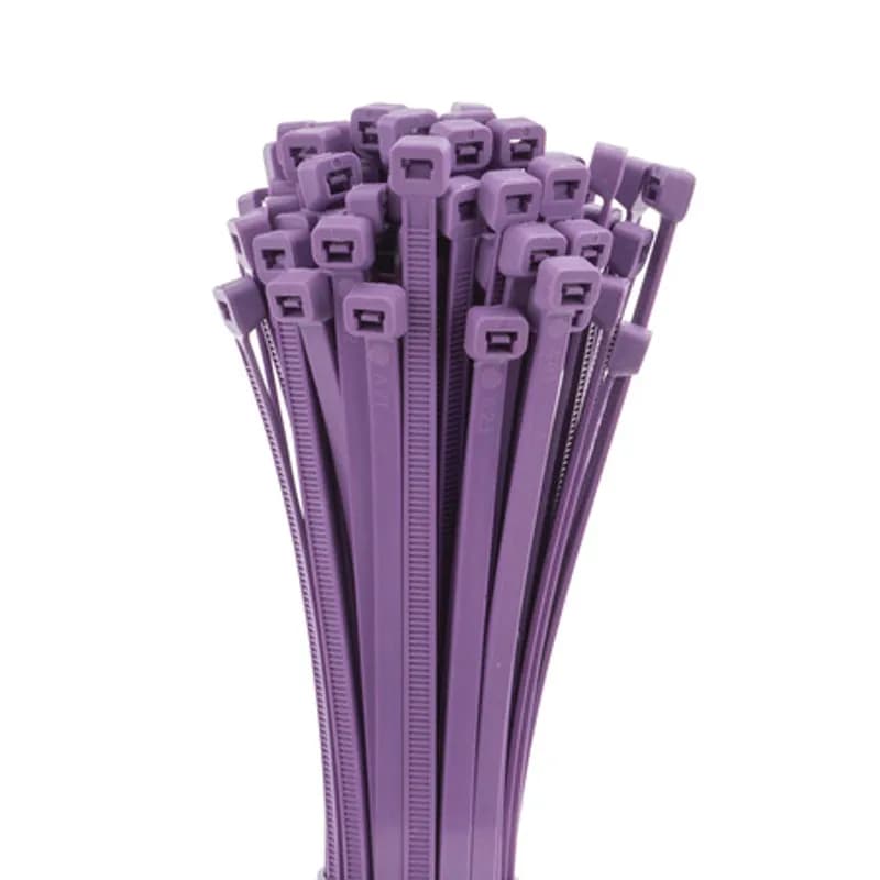 NSI Industries 750-7 - Cable Tie Purple 7.5" 50lb 100, Colored Cable Ties (zip ties, tie wraps, wire ties) are designed for the bundling of cables and wires.