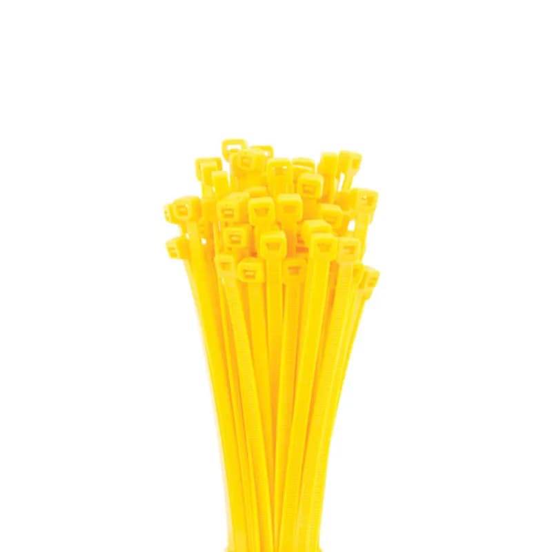 Cable Tie Yellow 7.5" 50lb 100, Colored Cable Ties (zip ties, tie wraps, wire ties) are designed for the bundling of cables and wires.