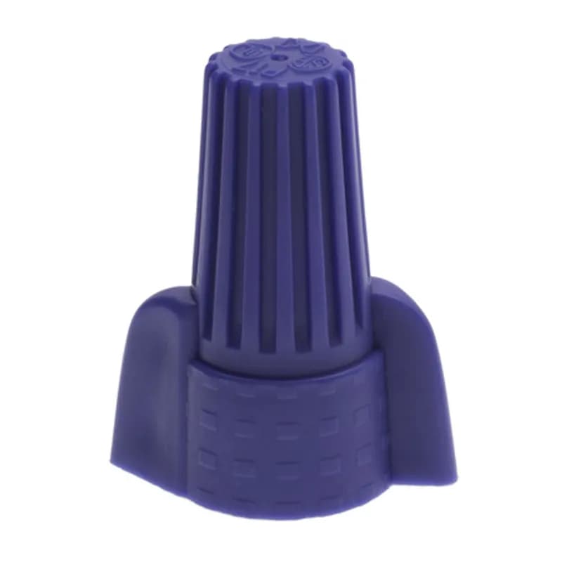 The Easy-Twist WWC-B-SJ 50-Count Jar of Blue Winged Wire Connectors are designed for use on copper wires in the 14-6 AWG size range. Theyâ€™re made of flame-retardant thermoplastic rated for a maximum temperature of 105Ëš Celsius (221Ëš Fahrenheit). The quick-grip square spring design grips in fewer twists and can dead-end a single wire, while the ergonomic swept-back wing design and ribbed texture makes them easy to twist. Their compact design is useful for applications in tight areas or anywhere else you need to connect wires.