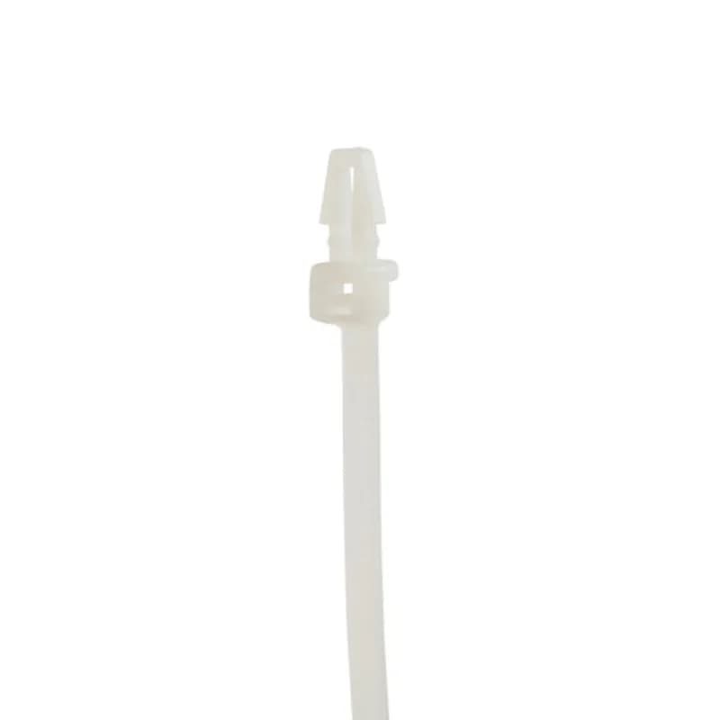 Cable Tie Natural Push Mt 7.5" 50lb 100, Natural Cable Ties (zip ties, tie wraps, wire ties) are designed for the bundling of cables and wires.