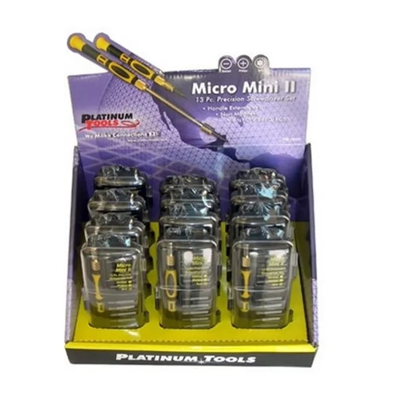 NSI Industries 19103CD-12 - The Micro Mini II Screwdriver Set features a combination of the smallest popular bits used in today's electronics. The soft grip TPR handle has a non-mag, 4 mm, bit holder that adjusts from 5" to 8"., 849160003601