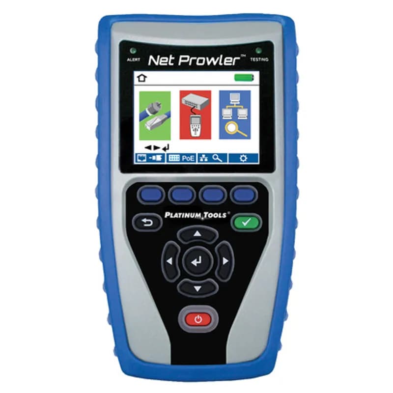 NSI Industries TNP700 - Net Prowler combines network testing (physical layer and link), cable verification and troubleshooting and PoE voltage testing in a handheld tester with a full-color display, all with the capability of saving and printing tests results from a personal computer. , 849160007265