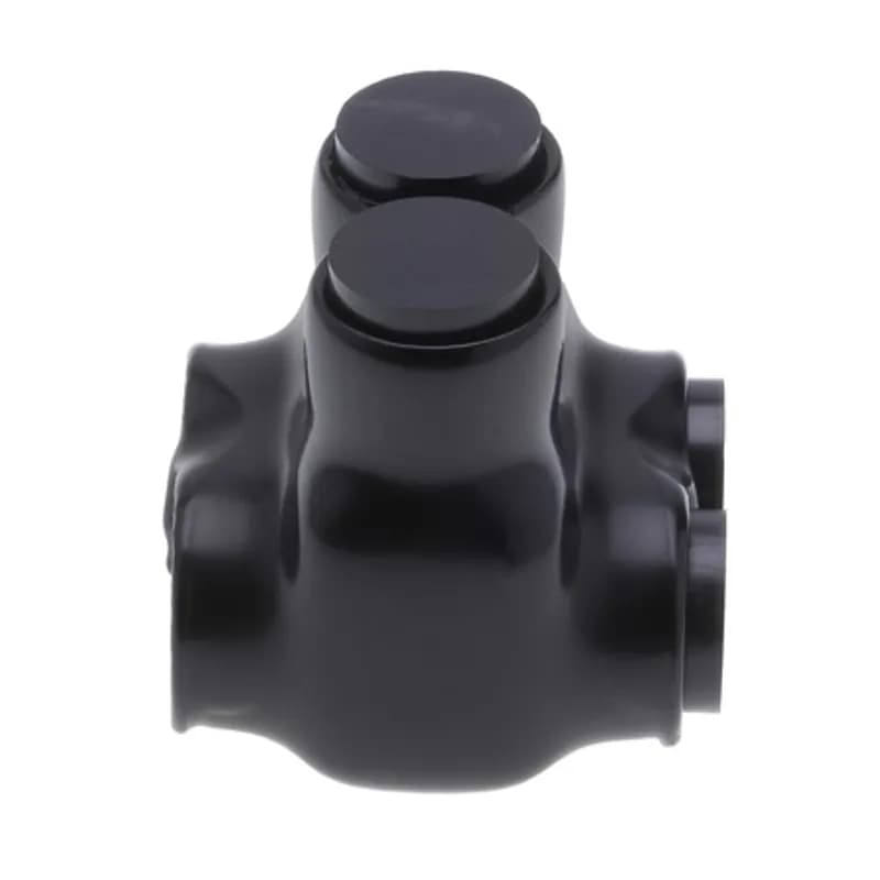 The Polaris ITD-2/0 Multi-Tap Dual-Sided Entry Vision Tap Connector features 2 ports sized for 2/0 - 14 AWG wires. The clear body allows users to see their conductor placement and is wrapped in a layer of plastisol insulation. Each dual-sided port is pre-loaded with an oxide inhibitor, with removable access plugs over the hex screws used to tighten the connections. Installs with a hex key and torque wrench, without any tape or additional supplies. Designed for use in a wide range of splicing applications, including installation in cable trays, panel boards, ducts, raceways or troughs.