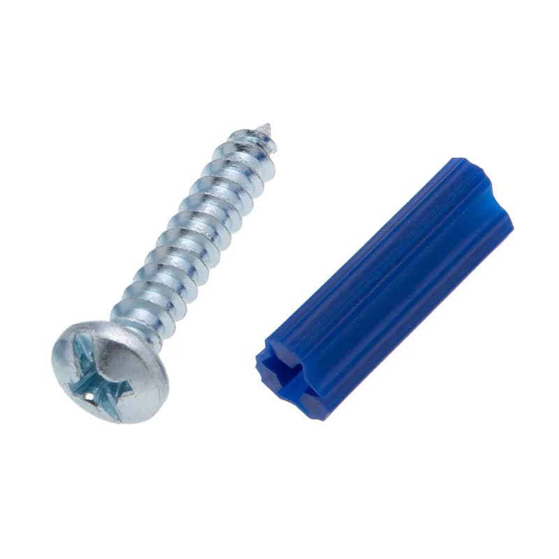 Light Duty Wall Anchor Kit, 1/4 in. size, 201 piece(s), Vinyl material, Green, including a(n) (100) #10 x 1 in. Pan Combo Screws and (100) 1/4 in. Green Collarless Vinyl Anchors and (1) 1/4 in. Masonry Drill