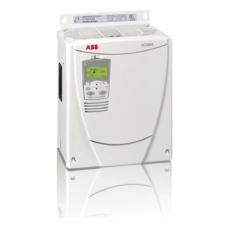 ABB - Low Voltage Drives DCS800-S02-0050-05+J409+K462+L501+L509 - MODULE DRIVE 4-QUADRANT (REVERSING), Product Family: DCS800, Horsepower: 10 HP @ 230 VAC / 25 HP @ 460 VAC, Output Current: 47 A @ 240 VDC / 47 A @ 500 VDC, Voltage: 230 VAC/240 VDC & 460 VAC/500 VDC, UL TYPE OPEN (IP00), Mounting: Wall-mount, NEMA 4x Cabinet Panel Mounting, ControlNet Adapter, Digital I/O Extension Board, DDCS Communications Board, 3-Phase Input, Frame: D1, Product HxWxD: 14.6 in x 10.6 in x 7.9 in, Product Weight: 24 lbs