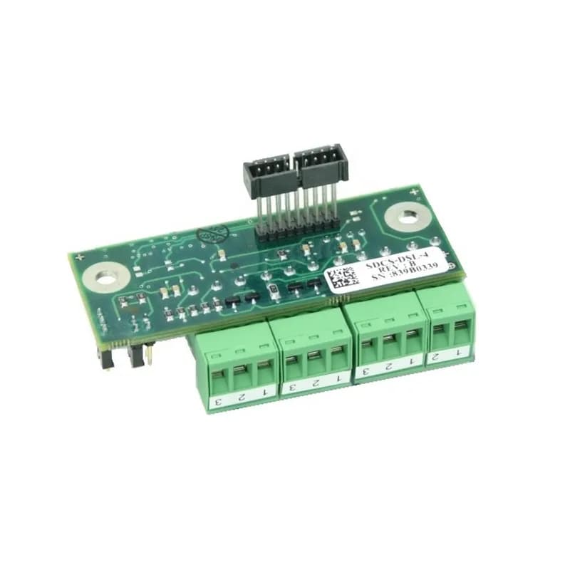 The DSL-4 board provides a drive-to-drive communication dedicated to the DCS800, based on CAN bus.  This communication adapter is also used in 12-pulse operation and communication/control of external field supplies.  It is standard on D4+ and D5-D7.