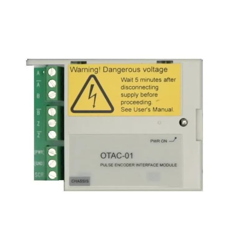 The Pulse Encoder Interface module offers a differential or single ended interface for a digital pulse encoder connection. The module is capable of operating from either a 15 or 24 VDC signal with a maximum frequency of 200kHz.