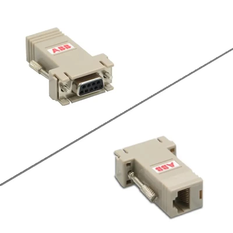 ABB - Low Voltage Drives OPCA-01 - This adapter converts the drive’s panel port RJ45 (CAT 5 cable connector) plug to a 9 pin RS-232 computer serial port connector for connecting the ACS550 to a Personal Computer.