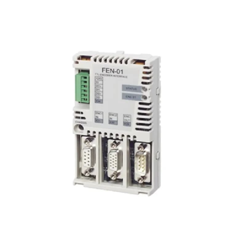 TTL incremental pulse encoder interface (with commutation signal and PTC thermistor support) - is capable of operating two differential encoders at 5.5 or 24 Vdc with a maximum frequency of 500 kHz. It also can emulate a TTL differential encoder output up to a maximum frequency of 500 kHz.