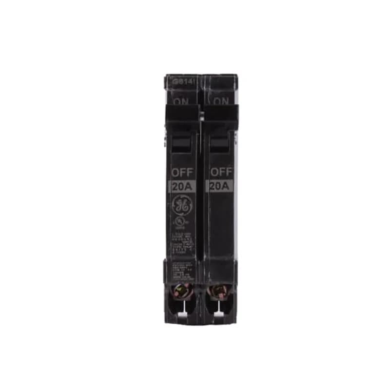 ABB - Electrification THQP220 - THQP breakers are a smaller, smarter solution for today's cost- and quality-conscious contractors and homeowners. Half the width and identical in design in comparison to standard breakers, they allow use of smaller load centers and for maximum savings of space and money. GE is the only manufacturer that gives you this cost advantage without sacrificing flexibility. The THQP220 features 1/2" width, 2 poles, an ampere rating of 20 A, an interrupting rating of 10kAIC, and a voltage rating of 120/240V.