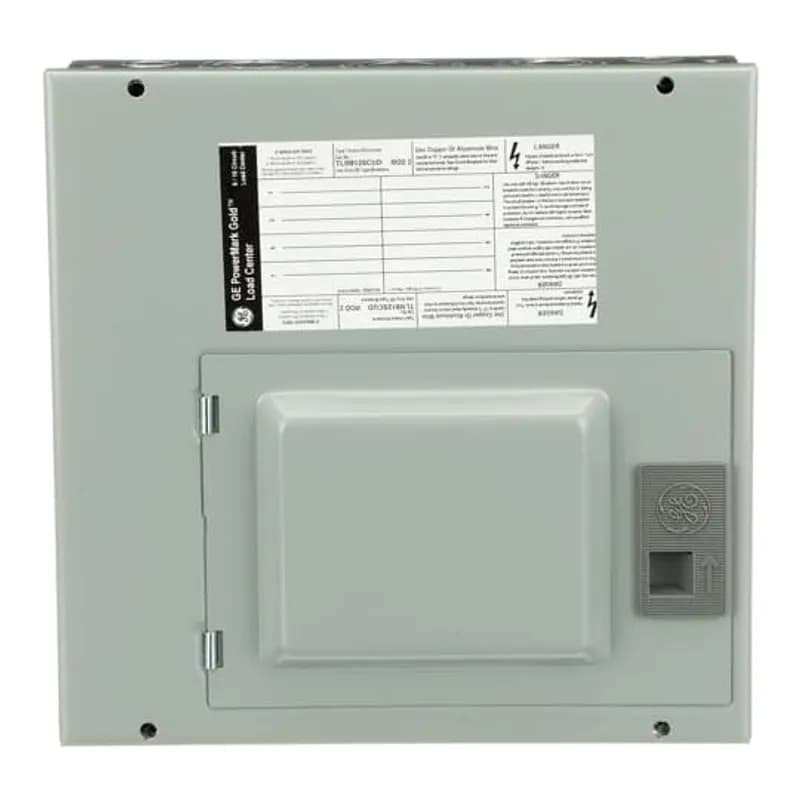 PowerMark Gold convertible load centers arrive as main lug, but have the capability to have a main breaker installed. All ABB load centers are rated up to 60 degree/75 degree centrigrade and is suitable for use with service entrance equipment when installed in accordance with electrical code. The TLM812SCUD features space for 8, 1" breakers, 125 A bus ampere rating, a copper bus, an optional door for 6-8 circuit panel, and a surface enclosure.