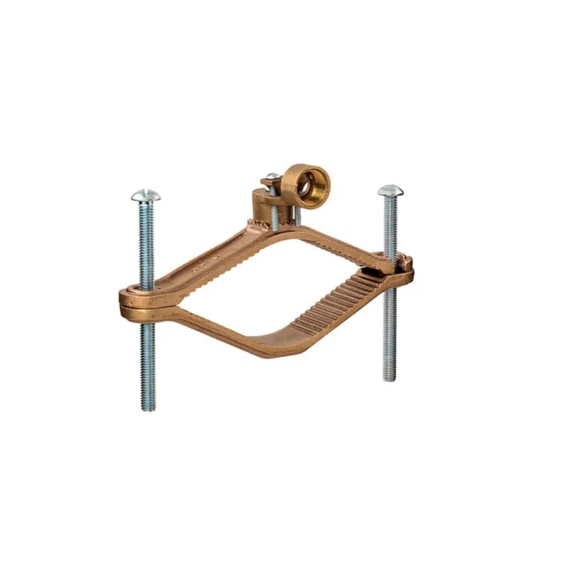 The NSI G-1 Heavy Duty Bronze Ground Clamp for Water Pipe with Brass Screws grips on water pipes between 1/2" to 1" in diameter with its serrated body. The brass screws and cast bronze clamp body are made of economical, high-quality metals that provide durable performance in a range of applications. Use this clamp to quickly and easily ground wires to water pipes with the included set screw. Designed for use alone or with heavy-duty bronze adapters. UL Listed 467 for Grounding and Bonding. Stock products you can rely onâ€”stock NSI.