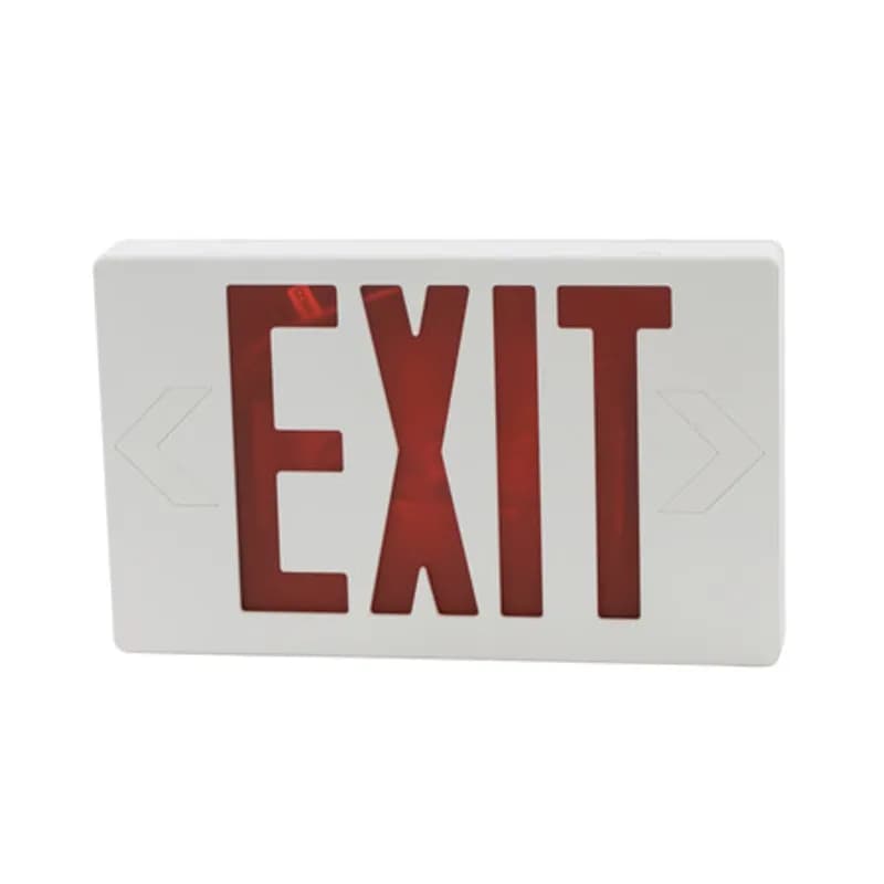 NSI Industries EXLBURW-SL - LED Exit Light, 120/277V, 2 Faces, RED Lettering, White Housing, 90 Min. Battery Backup
