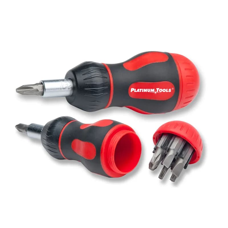 NSI Industries 19120 - 8-in-1 Ratcheted Stubby Screwdriver. Bag