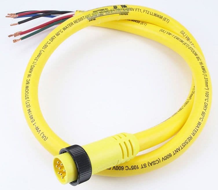 Woodhead 208002A01F1201 - MC 8P MP 12' 16/8 PVC SS
