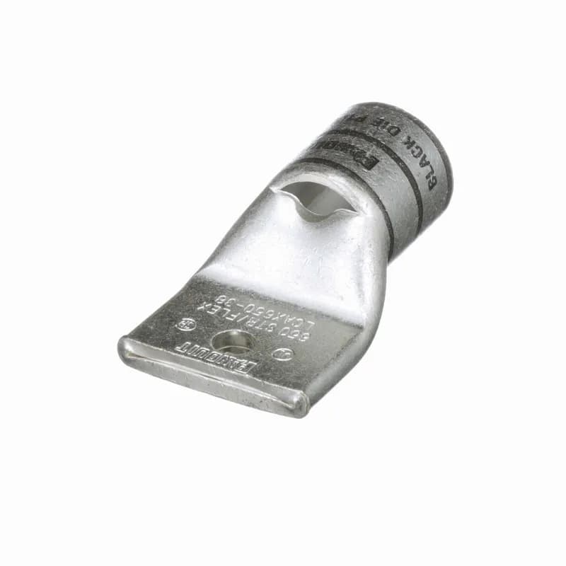 One-hole, flex lug, 650 kcmil cable, 3/8 stud hole.