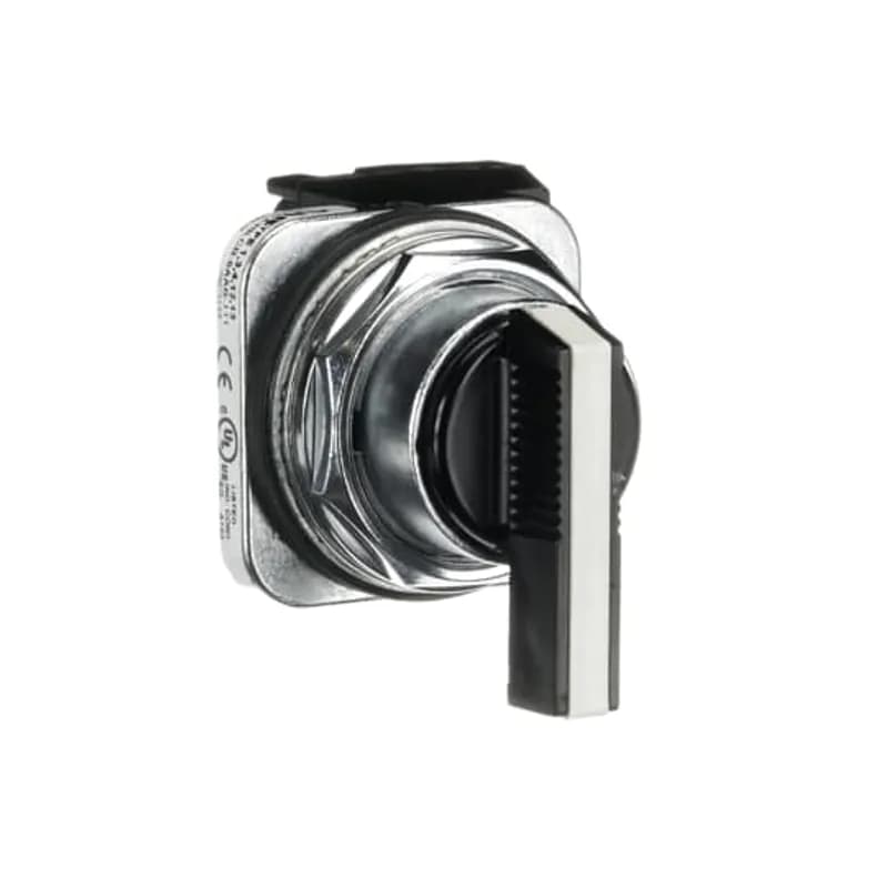 A3 30mm Selector Switch, Long Lever,3 Position,Spring Return from Left, Cam C,,White Cap,1NO+1NC