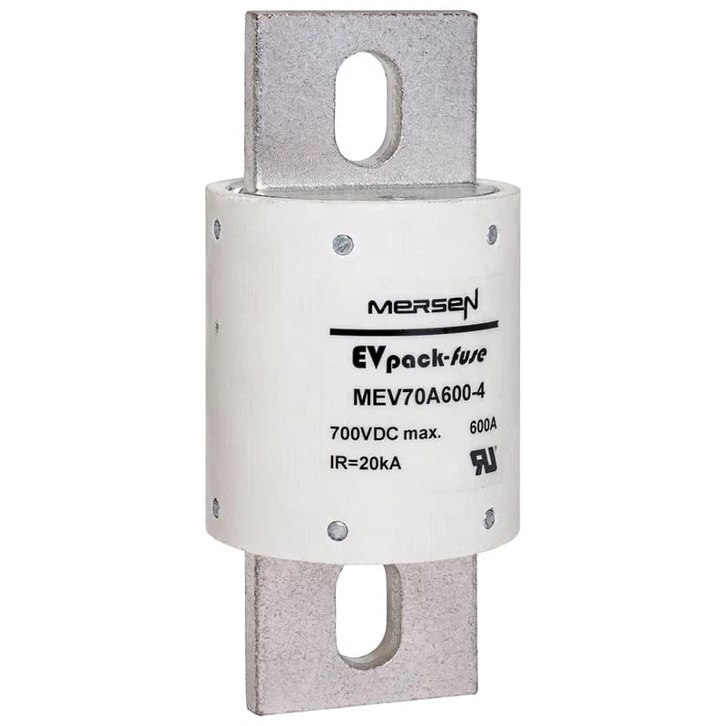 EVpack Fuse 700VDC UL 600A Max. Rated Breaking Capacity DC: 20 kA @ 700 V L/R ≤ 1 ms Bolted