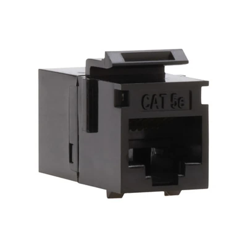Cat5e Keystone Coupler, F to F, Black UTP. 1/Bag.