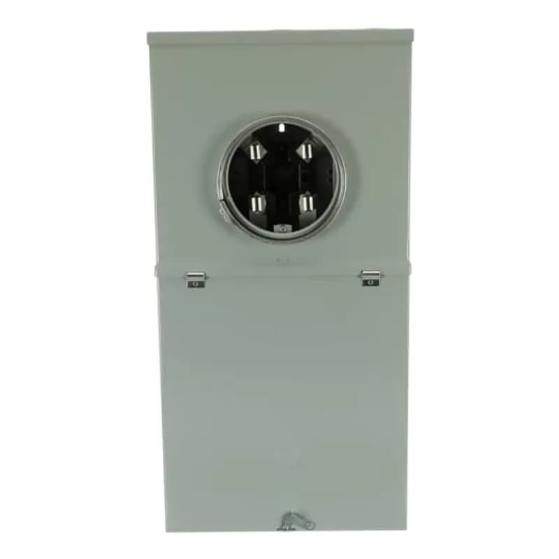 200A Main Breaker Meter Socket Load Center 4/8 Circuit Surface Mount w Feed Thru Lugs