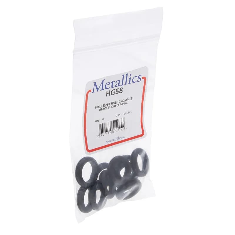 NSI Industries HG58 - Hole Grommet, Vinyl, 5/8 in. inside diameter, 55/64 in. outside diameter, 0.75 in. hole size, 1/16 in. panel thickness, For use with Panel Box, 10 per pack