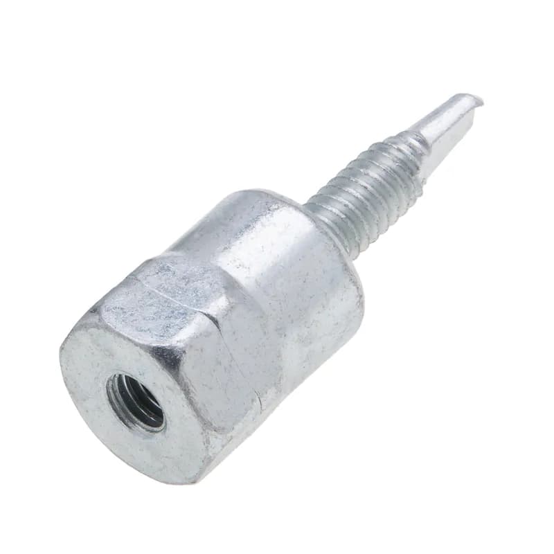 1/4 x 1-1/2 Metal Vertical Mt 3/8-16 Threaded Rod Anchor Drill Tip Includes Nuts Zinc