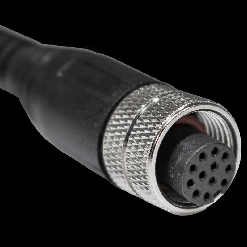 Single Key (M12) Micro-Link Plug Assembly, PVC, Female ST., 12 pole, 13.1', 26 AWG