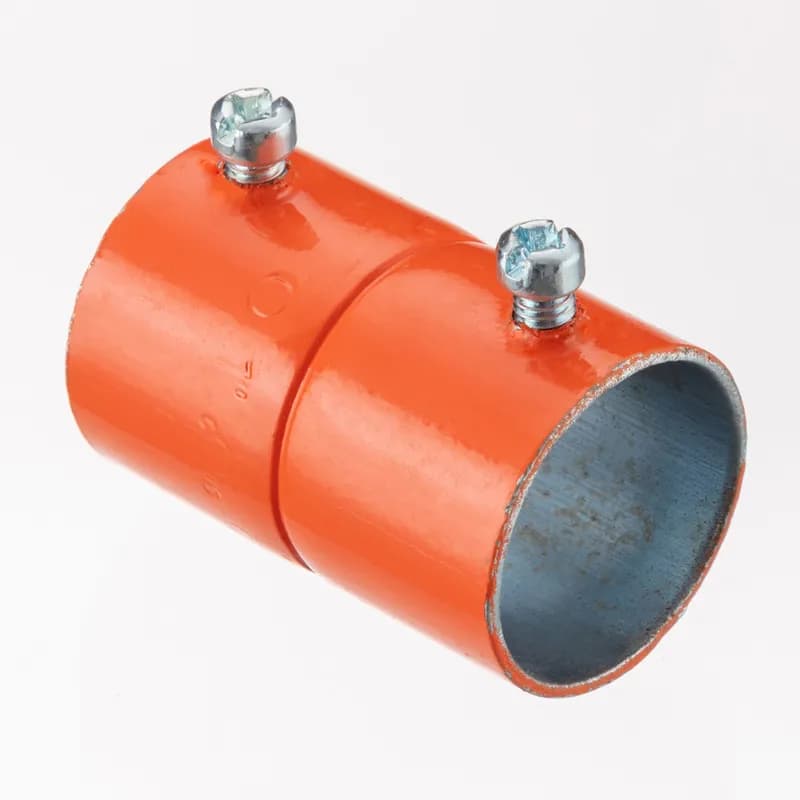 EMT Couplings, Color-Coded, Steel, Orange, Size 1"