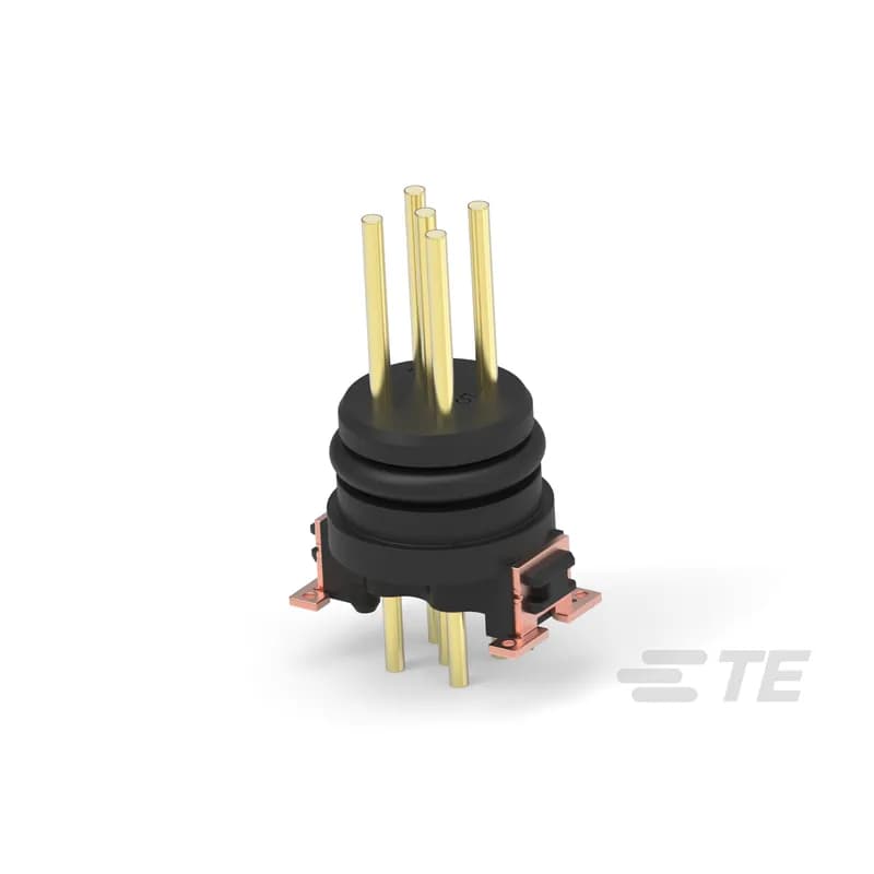 TE Connectivity 384814-E - 5 Position Circular Connector, Cable-to-Board, Sealable, Printed Circuit Board, Power, Signal & High Speed Data, Board Mount, A Code, M12 Connector