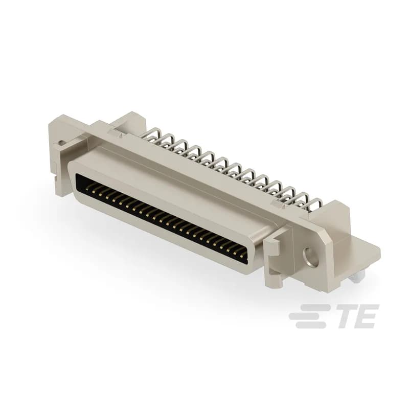TE Connectivity 5-2232516-1 - Receptacle, Board-to-Board, 50 Position, 1.27 mm [.05 in] Centerline, 2 Row, 2 Shell Size, Rectangular, SCSI Connectors, PCB D-Sub Connectors