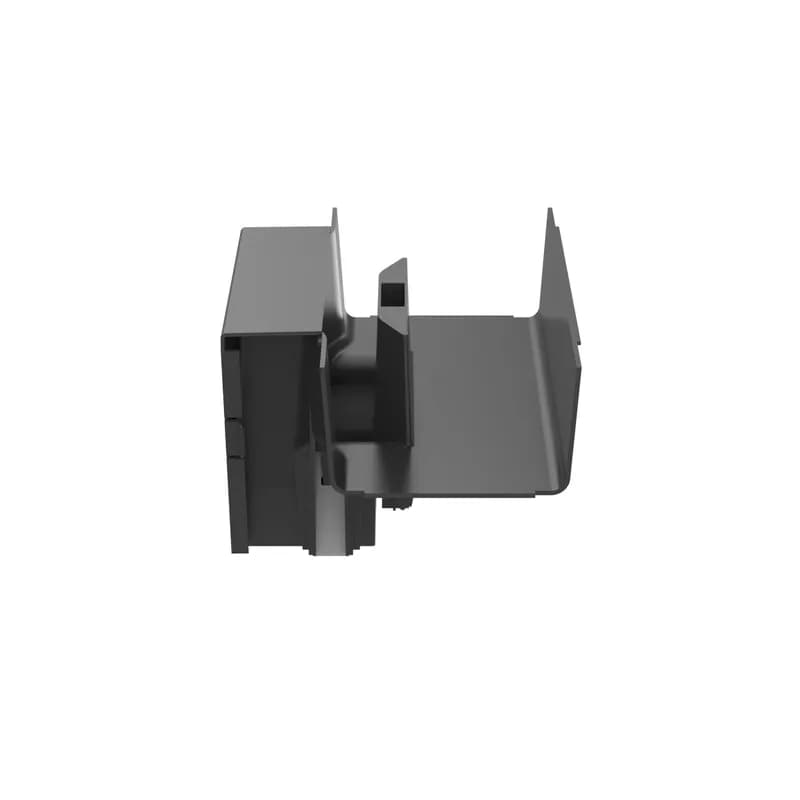 The FiberRunner 6x4 Vertical Tee Fitting attaches to a 6x4 channel and/or fitting to create a 90 vertical drop from a horizontal run. A hinged door is included. The vertical tee fitting requires a coupler to attach a trumpet or 3-port spillout to a vertical exit. It accepts the optional snap-on cover in conjunction with the channel.