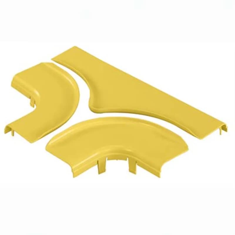 The FiberRunner 6x4 Horizontal Tee Cover is an optional split cover for the horizontal tee fitting. The cover has a snap-on feature that allows it to be installed and removed without tools. It creates a 0.750 inch (19mm) radius opening for easy access to add or remove cables.