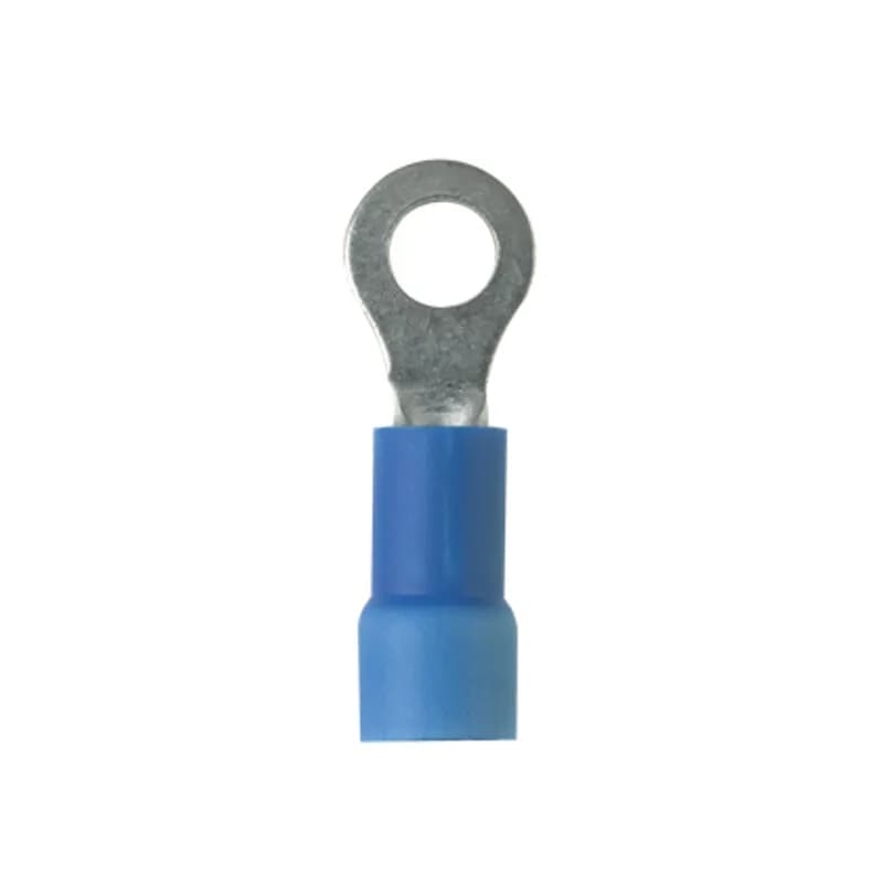 Ring Terminal, 16 14 AWG, 3/8" stud size, vinyl insulated, expanded insulation for large wire O.D.