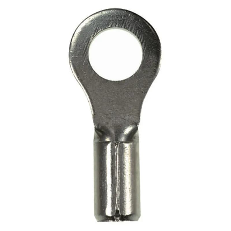 High Temperature Ring Terminal, 22 18 AWG, #6 stud size, non-insulated, standard package.