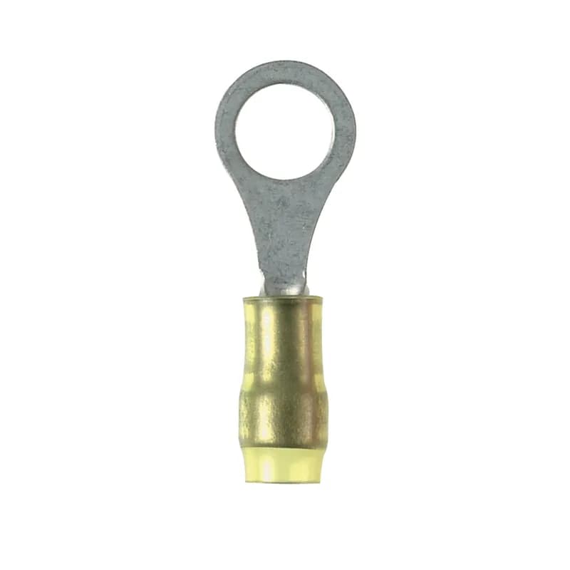 Ring Terminal, 26 22 AWG, #10 stud size, nylon insulated, bulk package.