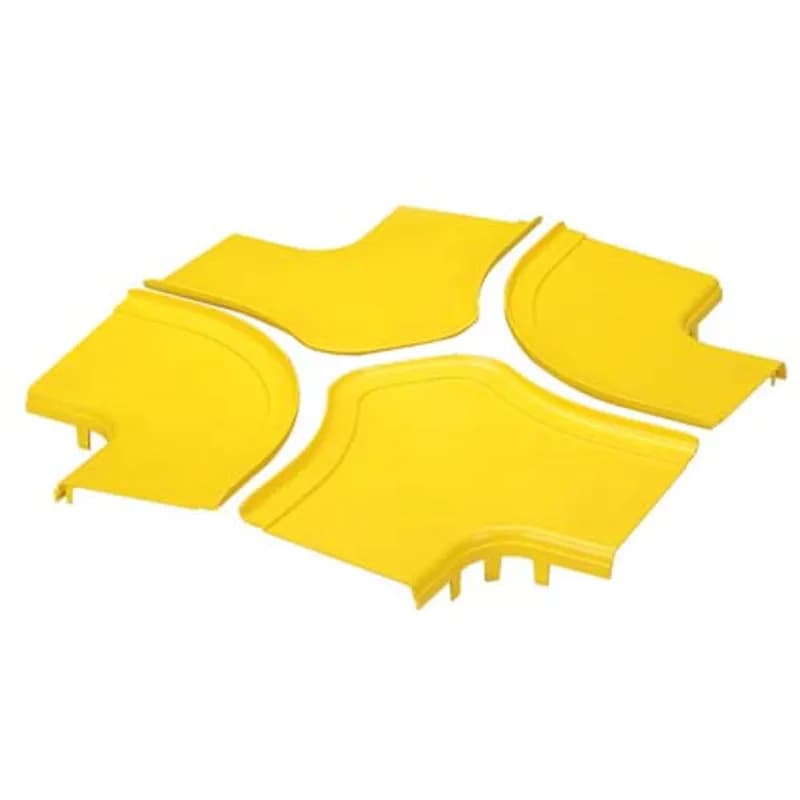 Optional split cover for the four way cross fitting FRFWC12X4YL. Snap-on feature allows cover to be installed and removed with no tools required. Creates radiused 3/4 (19mm) opening for easy access to add or remove cables.