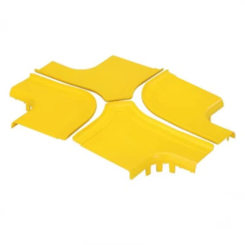 Optional split cover for the four way cross fitting FRFWC12X4W6YL. Snap-on feature allows cover to be installed and removed with no tools required. Creates radiused 3/4 (19mm) opening for easy access to add or remove cables.
