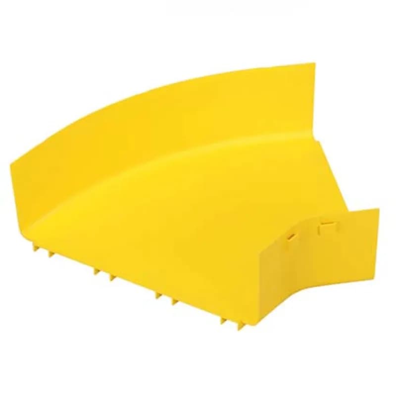 Attaches to 12x4 channel and/or fitting to create a 45 horizontal turn from a straight horizontal run. Accepts optional split cover FRH45SC12YL.