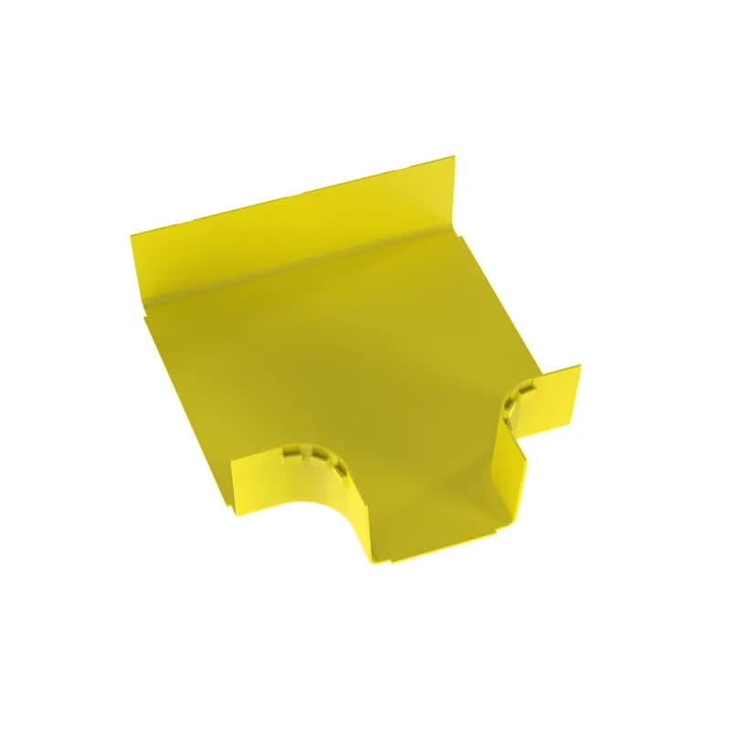 The FiberRunner 12x4 Horizontal Tee attaches to the 12x4 channel and/or fittings to create a 90 horizontal branch with a 6x4 exit from a straight horizontal run.