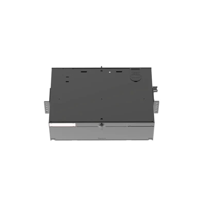 The Panduit Opticom 3 RU Rack Mount Fiber Enclosure has integral fiber management and can hold up to 9 FAPs for a maximum of 216 fibers. It ensures network reliability by housing, organizing, managing and protecting fiber optic cable, terminations, splices, connectors and patch cords. It is black powder coated steel.