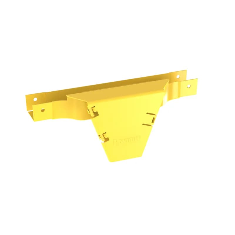 The vertical tee fitting is compatible with both FiberRunner and FiberRunner Systems. It attaches to a 2x2 channel and/or fittings to create a 90 vertical drop from a horizontal run. The vertical tee fitting includes a hinged door.