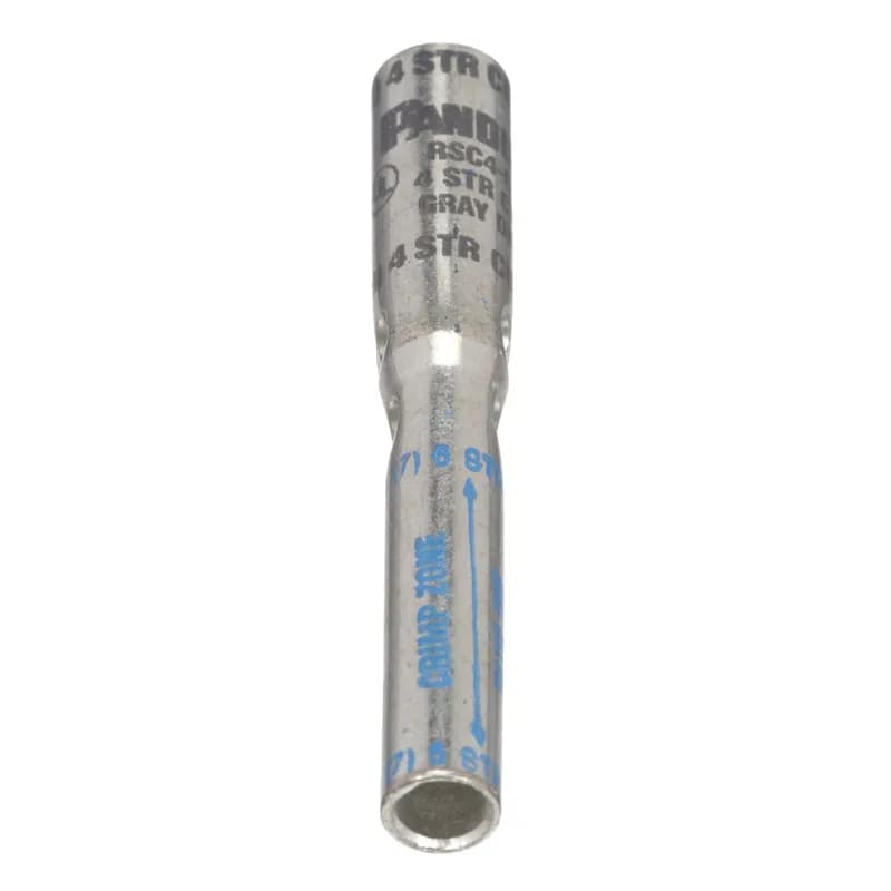 In-line reducing splice, #4- #6 AWG code conductor.